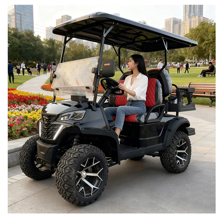 High-End Electric 2-4-6-Seater Golf Cart for Scenic Areas, Four-Wheel Patrol and Sightseeing Vehicle for Tourist Hotels