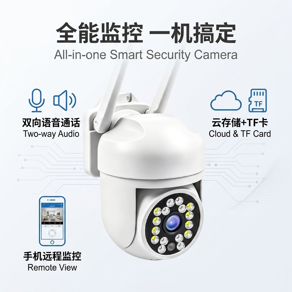 家用户外防水wifi手机无线远程5V小球机 高清夜视云台 监控摄像头