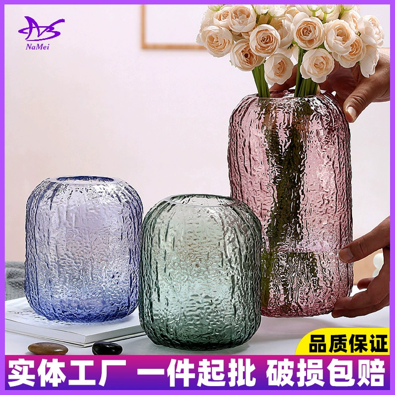 Фабрика в стиле ins высококачественный скандинавский холодный узор прозрачное гидропонное украшение Гостиная Цветочная композиция стеклянная ваза