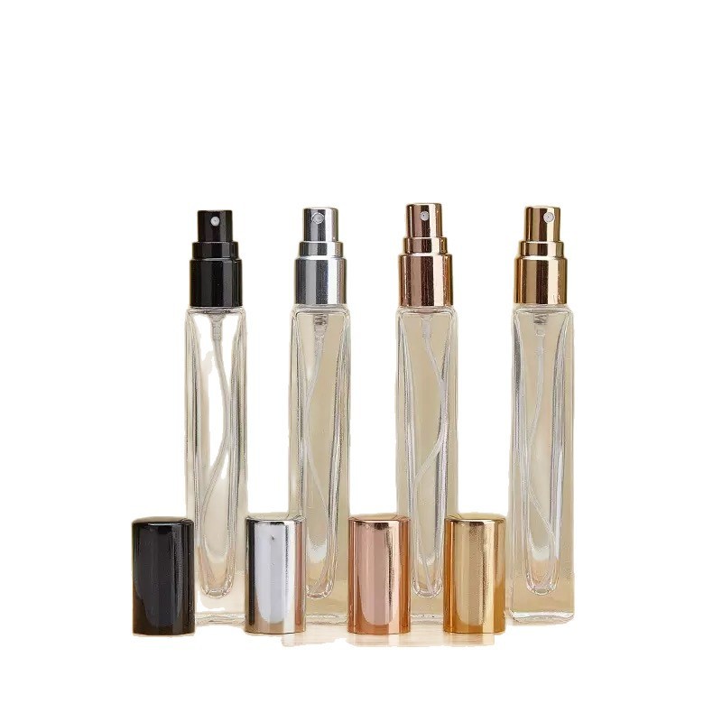10ml15ML透明香水瓶、蓋付き高級ロングガラス瓶、細いスプレープレスサンプル香水空瓶|undefined