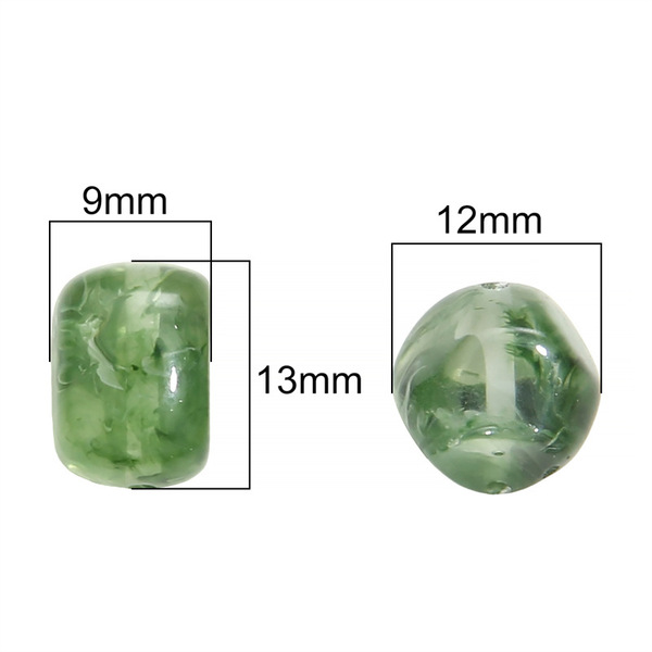 Acrylic amber rectangular beads