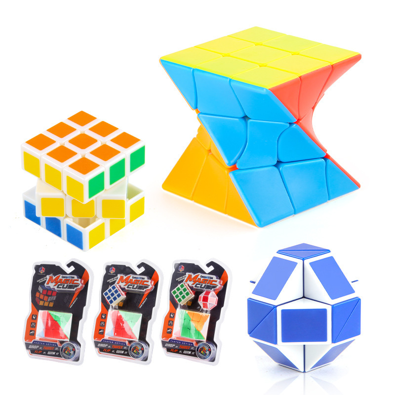 Cubo de transformación de tres niveles de forma alienígena King Kong torsión bola de dedo de cubo de juguete de regla de rube pequeño conjunto de cubo de rube