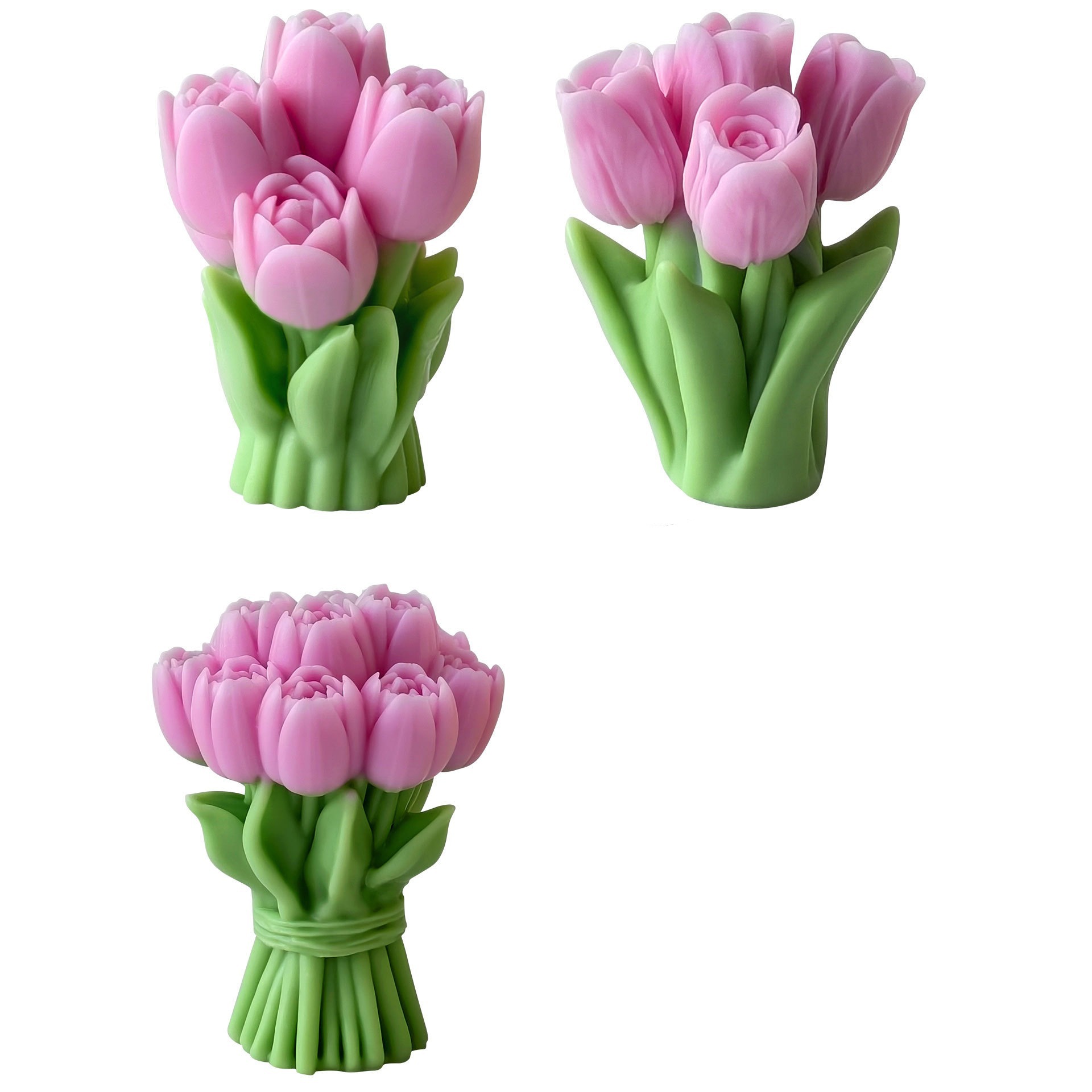 Duftkerze Tulpenstrauß Handgefertigtes Blumendesign Als Geschenk_voghion.com