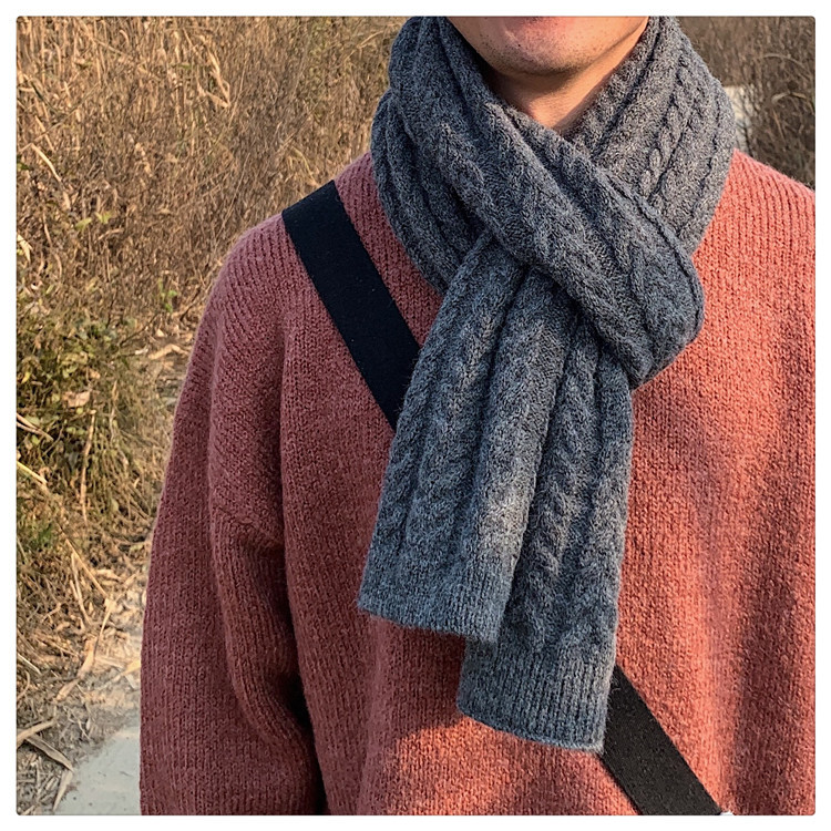 Men's Basic Simple Style Solid Color Acrylic Scarf display picture 3