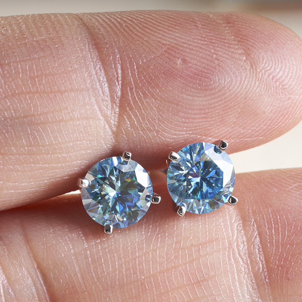 0.5 / 1 quilates de color mosaico pernos de moissanita azul marino pernos de moissanita pueden ser calientes transfronterizos