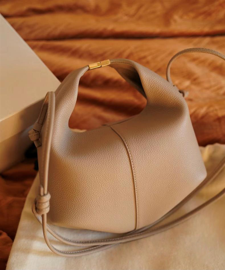 Umhängetasche, neue Dumpling-Lunchtasche aus echtem Leder in Top-Qualität, High-End-Crossbody-Handtasche im Nischendesign, Cloud-Tasche, Lunchbox-Tasche._voghion.com