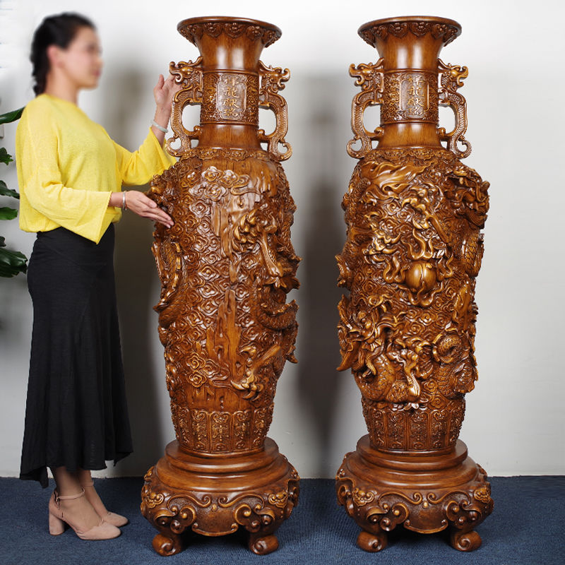 vase Decoration a pair to ground large Chinese style Office hotel Lobby villa TV cabinet indoor ornament