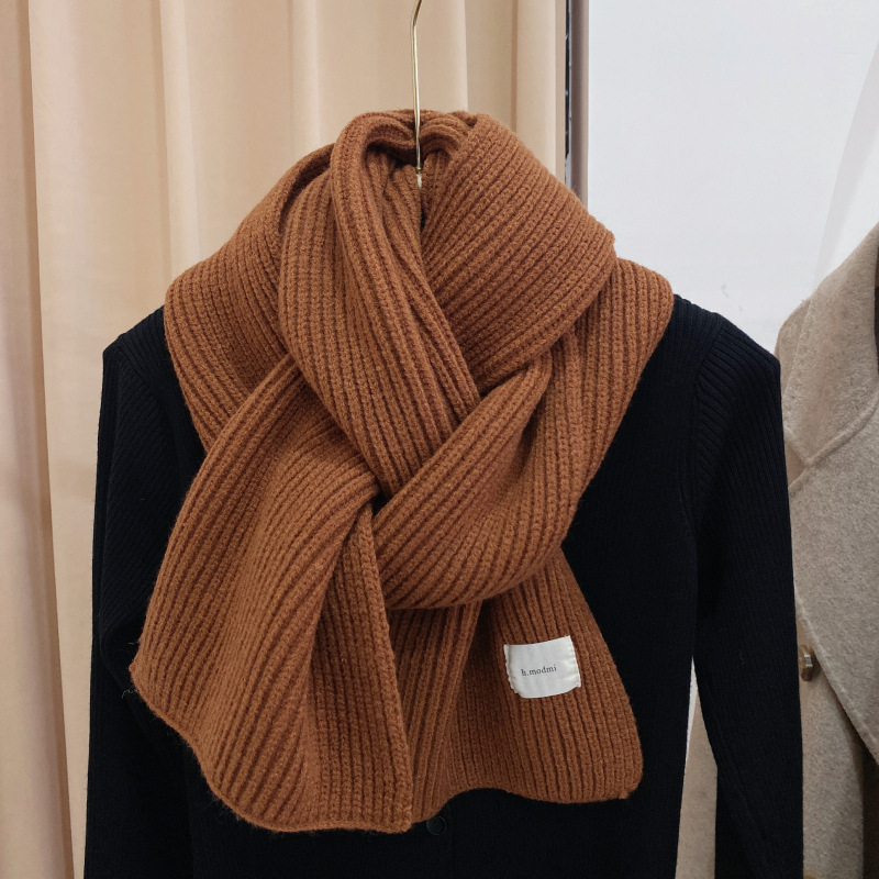 Solid color knitted [caramel color]
