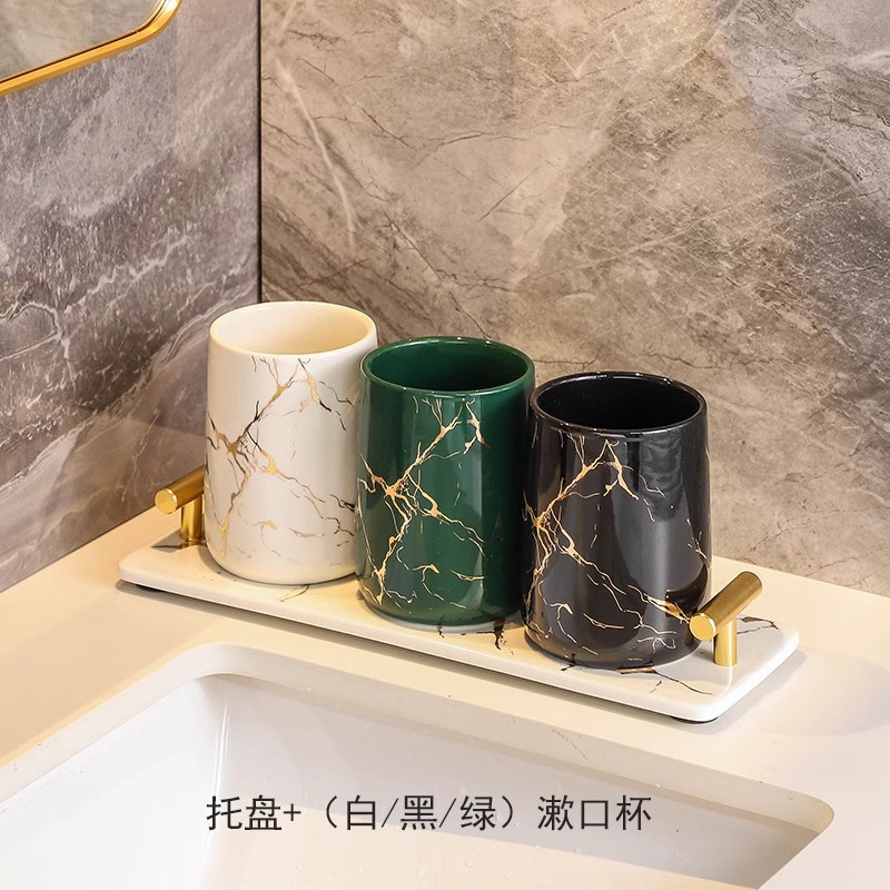 Taza de enjuague bucal taza de cepillo de dientes de pareja taza de dientes de cerámica de lujo ligero de alta gama taza de lavado taza de cepillo de dientes de alta calidad