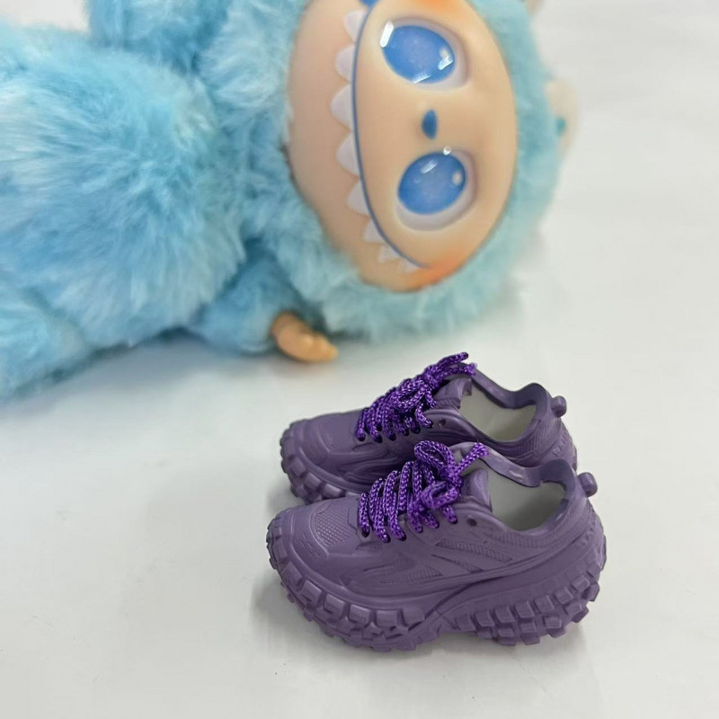 LABUBU Zapatos Rabu Ropa de bebé 17cm felpa vinilo bolso de muñeca colgante para zapatos desnudos caja ciega