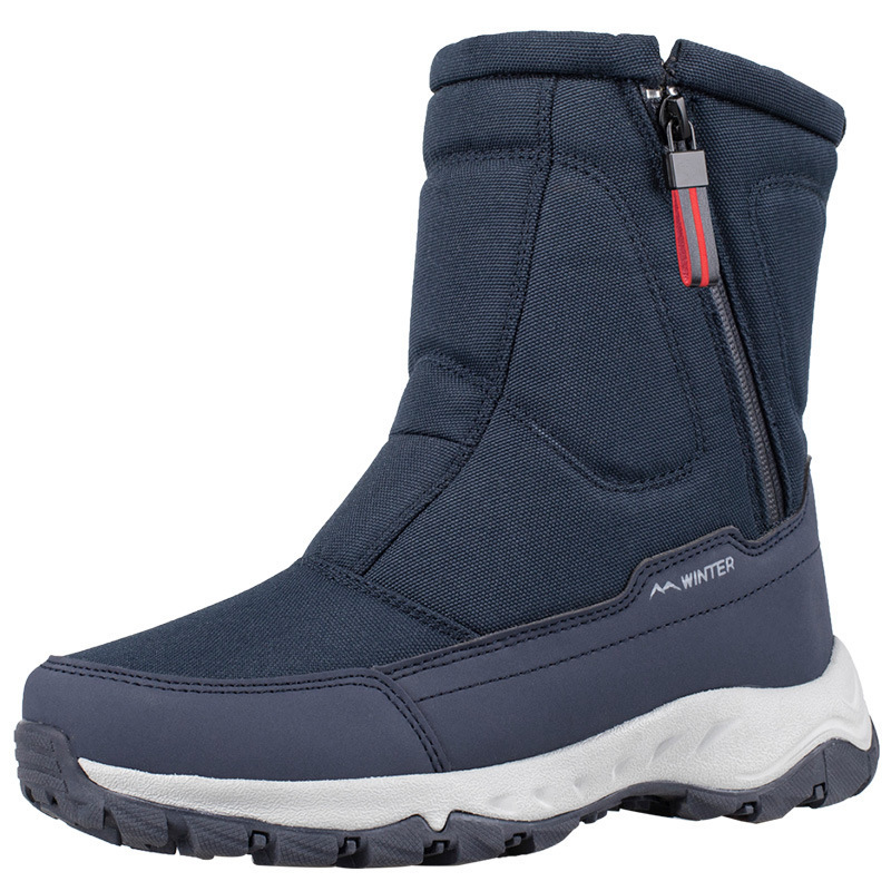 Cross-Border 2026 Winter New Thickened Couple Snow Boots with Fleece Lining, Warm Outdoor Snow Shoes for Men and Women
