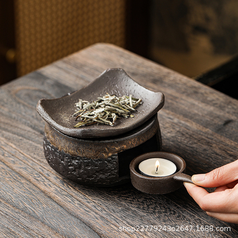 Ceramic Tea Roaster for Home Use, Small Tea Aroma Enhancer, Tea Ceremony Tea Warmer, Tea Roasting and Frying Device, Can Be Used with Candles or Charcoal