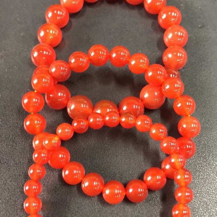 Factory Wholesale natural red agate round bead single ring bracelet Crystal Ruddy luster jewelry birthday gift