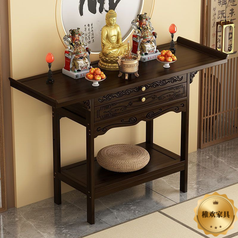 New Chinese-Style Standing Cabinet for Buddhist Altar, God of Wealth Offering Table, Home Incense Table, Buddha Statue, Guanyin Bodhisattva Worship Cabinet
