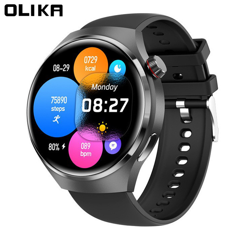 Round-screen smart watch with multiple functions, NFC payment, heart rate and blood oxygen monitoring, sports and Bluetooth calling features Round-screen smart watch with multiple functions, NFC payment, heart rate and blood oxygen monitoring, sports and Bluetooth calling features