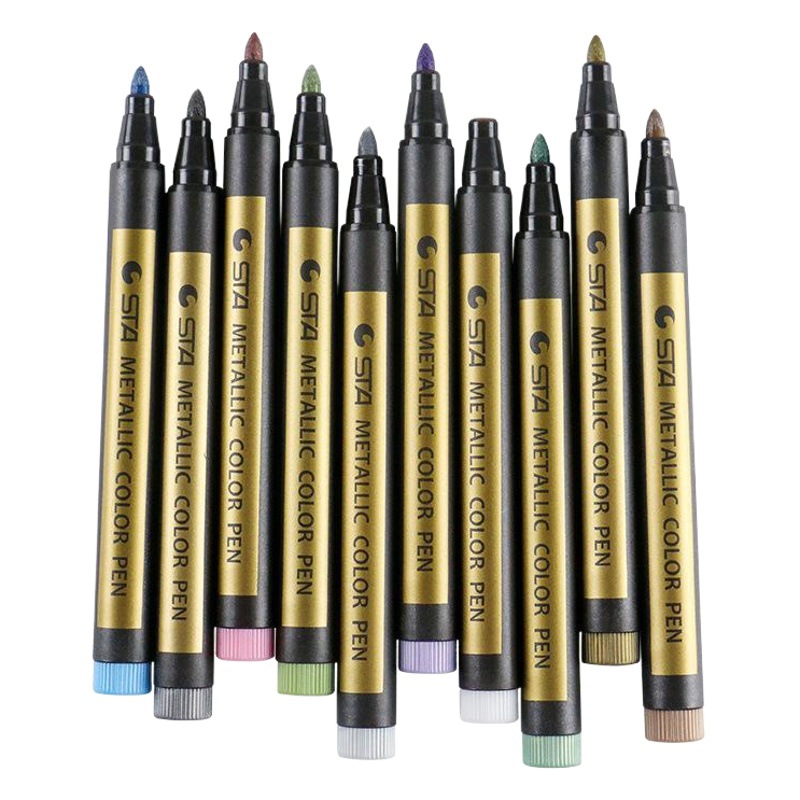 STA sta8151 marcador de metal pluma de pintura 6551 de espesor graffiti pluma una caja de 10 unidades de ancho de línea 2mm