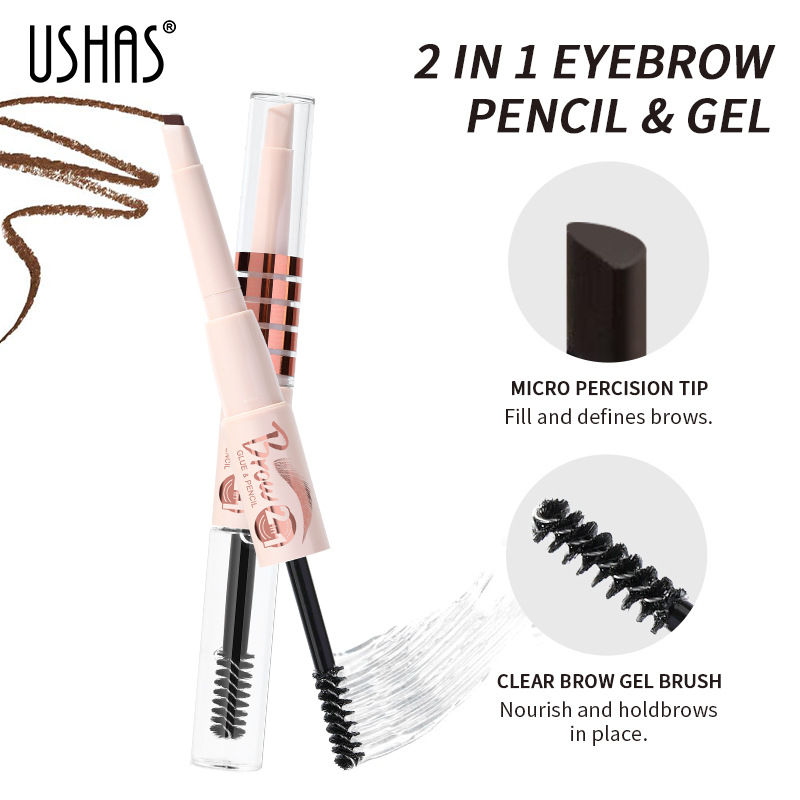USHAS European and American Cross-border spot lápiz de cejas combinación de pegamento para cejas, resistente al agua, duradero, sin manchas, sin decoloración, EB026-MIX