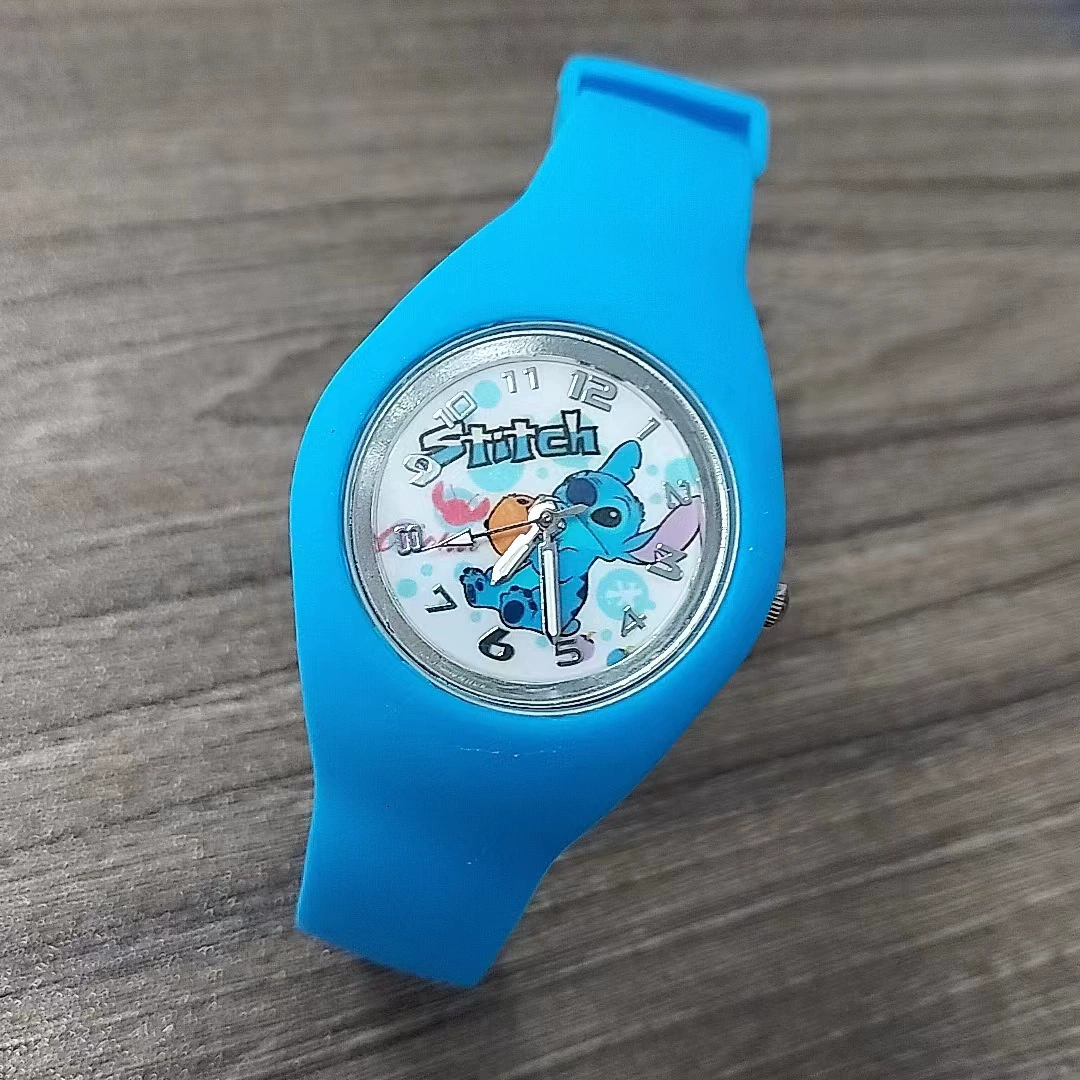 Новая мультяшная детская серия Stitch для мальчиков и девочек силиконовые часы прямые поставки
