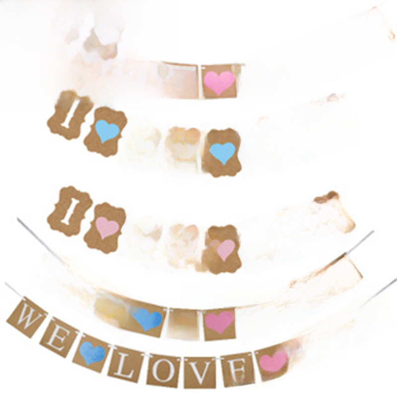 BOY OR GIRL Banner Party Banner Vintage Kraft Paper Baby Birthday Banner Paper Flower Ball Decorations Garland 