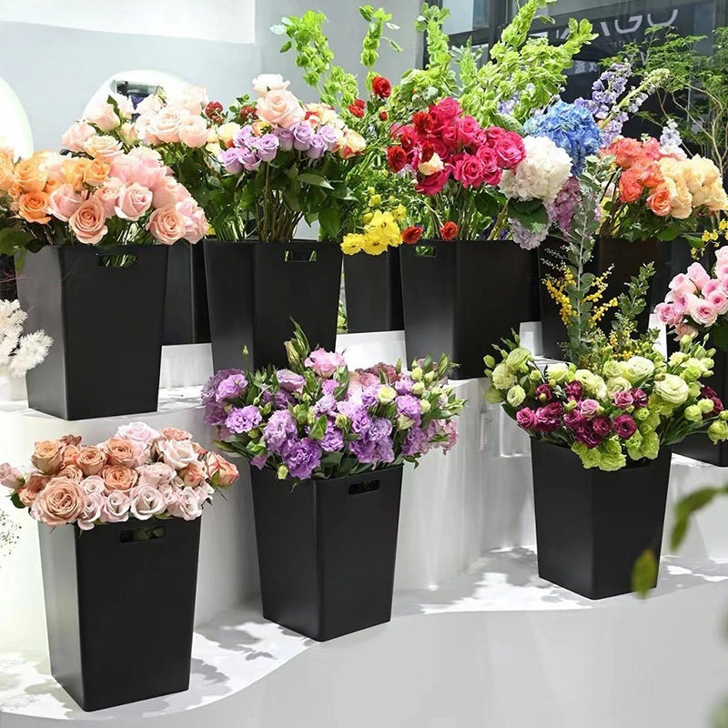 Florero Rectangular de Plástico Resistente a Caídas para Sala de Estar y Flores Secas image 3