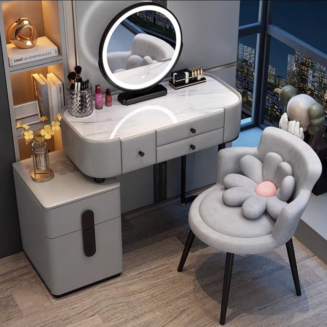 Bedroom Dressing Table Modern Simple High-End Light Luxury Cream Style Dressing Table Popular Ins Scandinavian Storage Cabinet Integrated