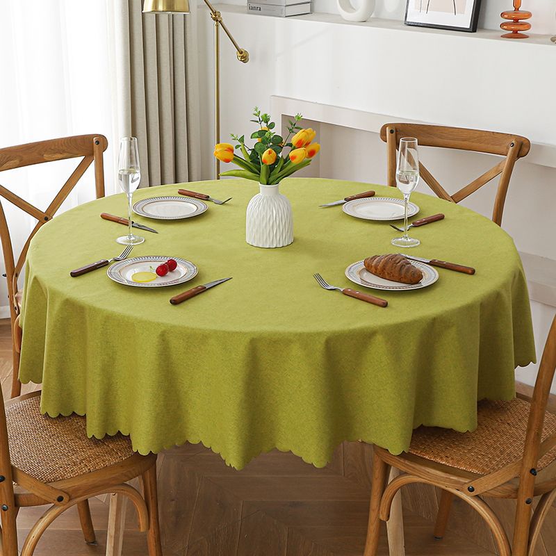 Mantel de algodón y lino-verde fruta