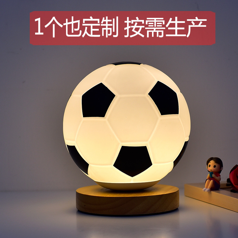 World Cup Football Lamp European Cup Led Night Light Glass Table Lamp High-End Bedroom Study Bedside Lamp Decoration