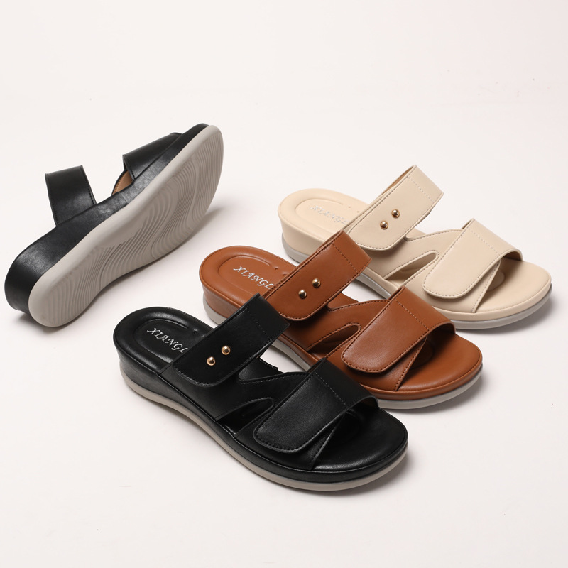 Wedge Heel Non-Slip Shoes For Women Summer New Fashionable Casual Versatile Beach Vacation Sandals_vogvips.com