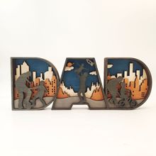 新款父亲节木制工艺品创意父亲节母亲节家居装饰木质节日灯饰摆件