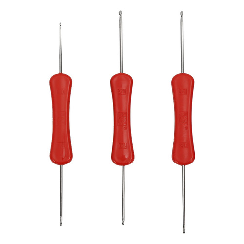 Factory direct sales of multiple models of Pengfei brand double-headed crochet hooks, high-quality plastic handle knitting needles, handmade diy sweater crochet hooks