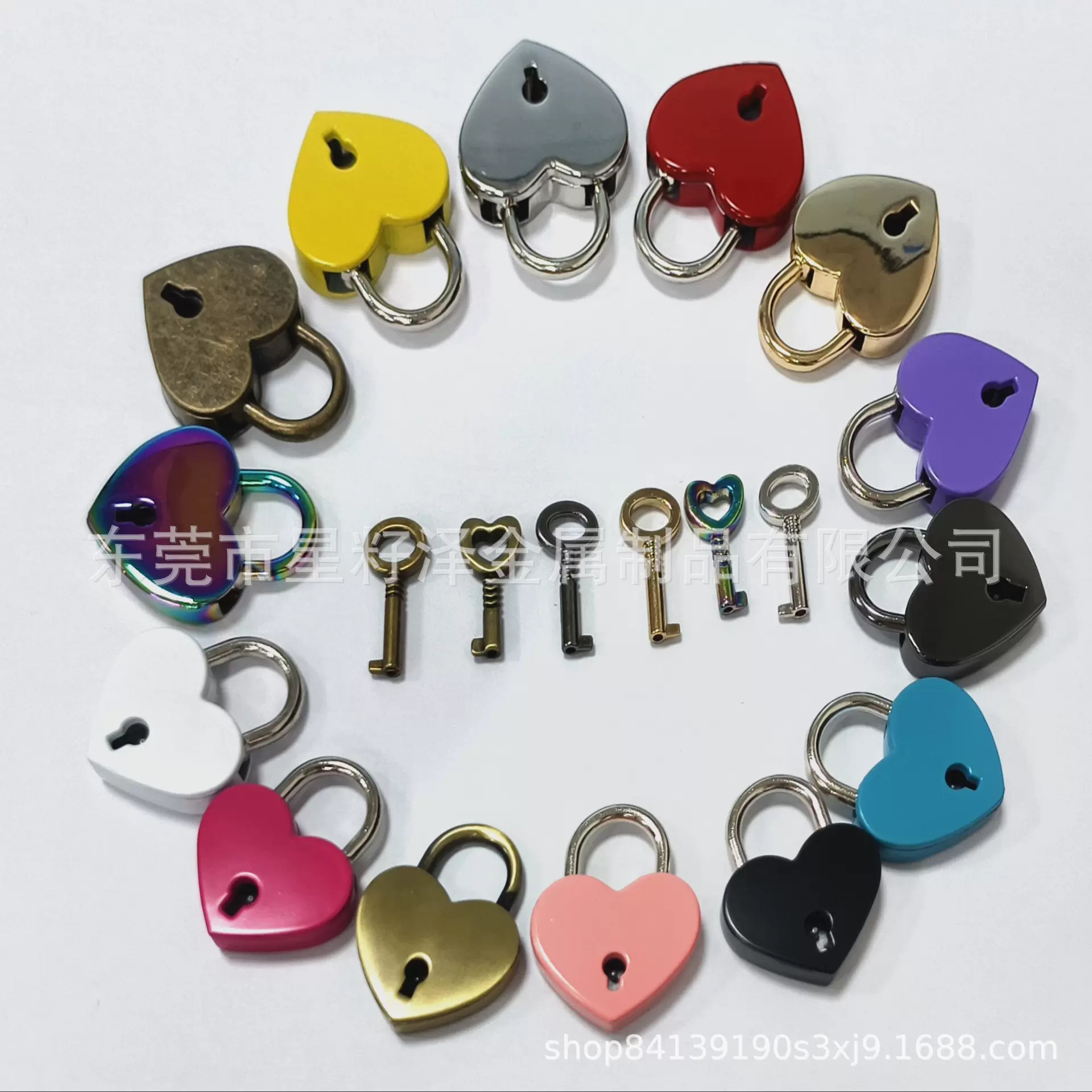 厂家现货迷你爱心锁包包装饰品小学生日记本挂锁手饰盒小锁
