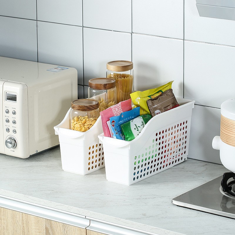 Kitchen Household Storage Box Life Large Office Plastic Storage Basket Japanese-style Storage Box Snack Storage and Finishing