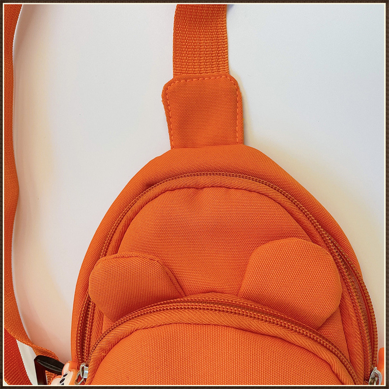 Polyester Lining Material Children Unisex Canvas Cartoon Cute Square Zipper Fanny Pack