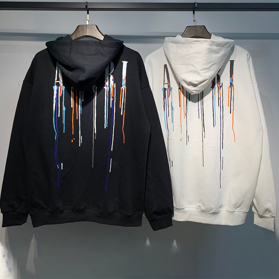 AMIRI suéter colección de letras de impresión transfronterizas 360 gramos de anillo masculino suelto casual sudadera encapuchada