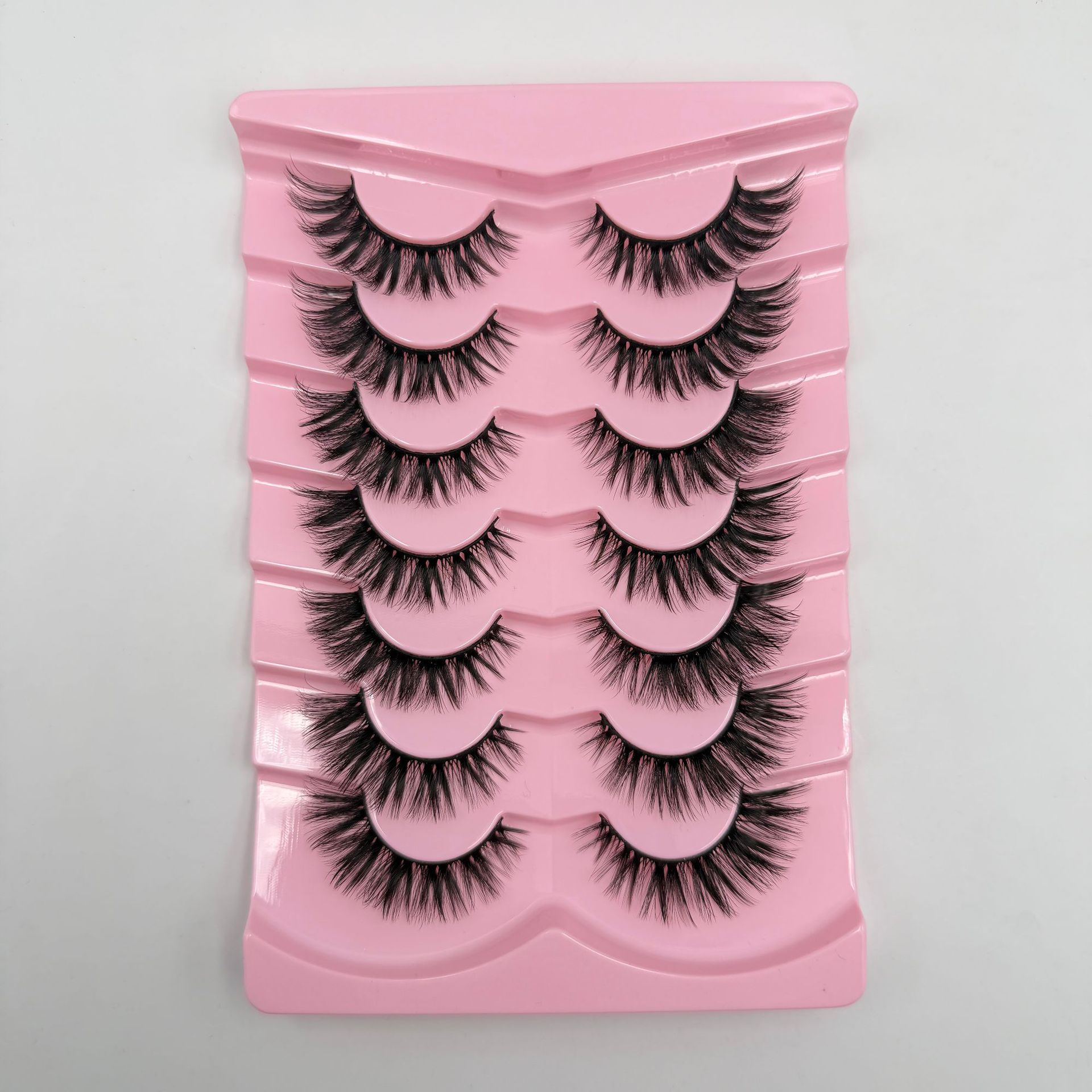 Explosiones transfronterizas de 7 pares de ojos de zorro, pestañas falsas, pestañas gruesas, pestañas de gato, pestañas falsas, pestañas alargadas, pestañas falsas