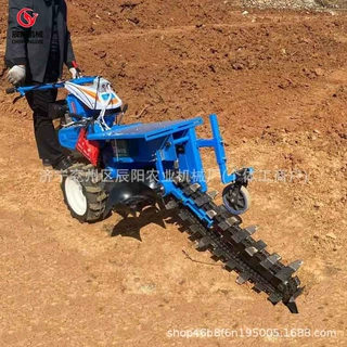 山东热销新款电缆管道灌溉沟渠深沟机电启柴油机带动链轨开沟机