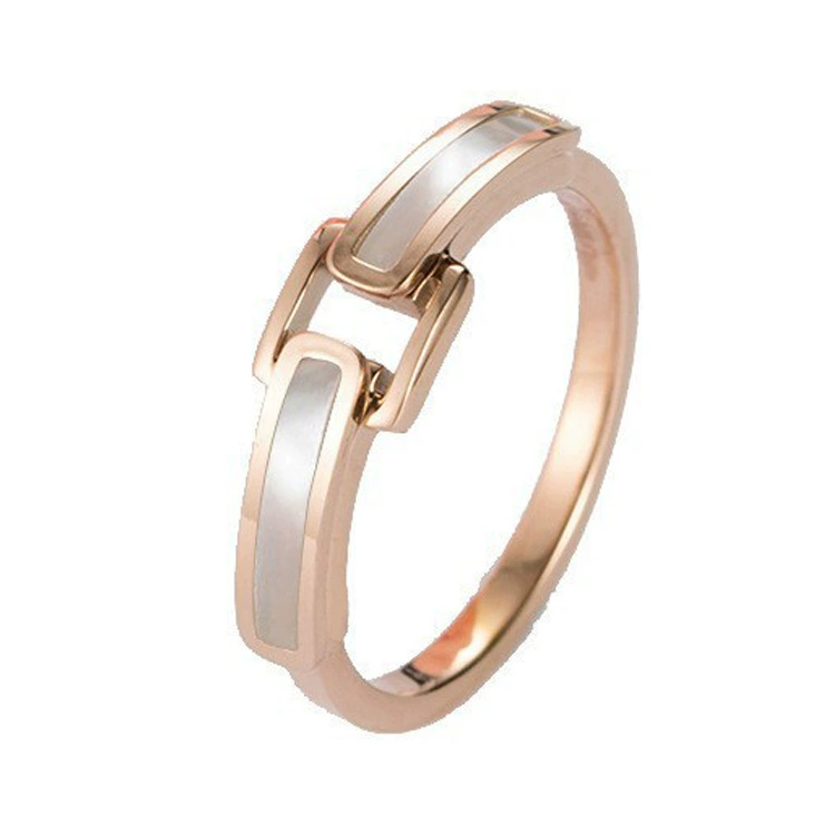 Fashionable ring stainless steel, golden belt, buckle, (Cross-border trading), pink gold
