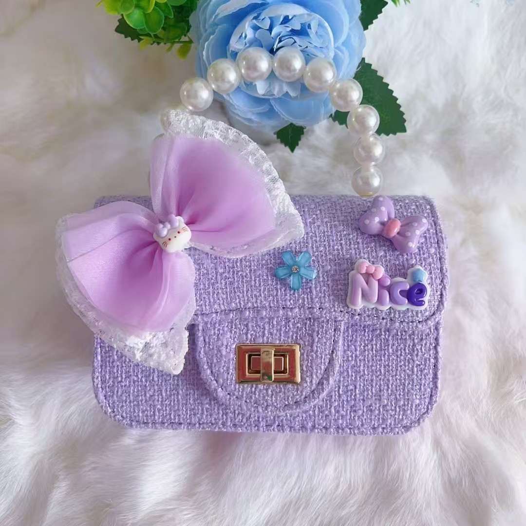 Melody bow bolso de princesa bolso de perla bolso de Año Nuevo bolso de cambio accesorios cadena de hombro