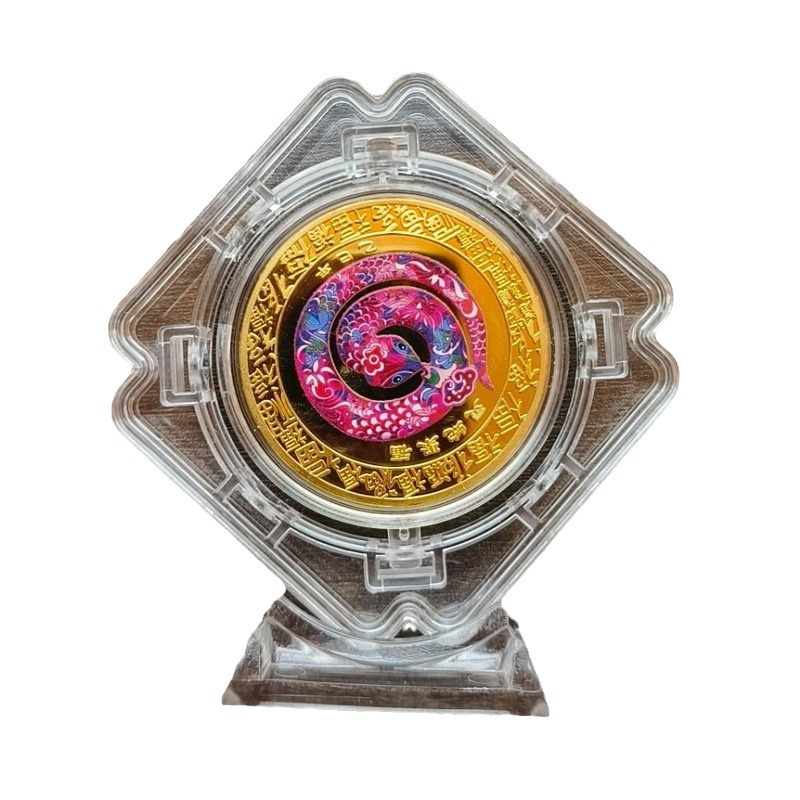 (2개) 뱀 회전 상자 기념 메달리온 판매 보험 은행 활동 작은 선물 2025 조디악 뱀 년 기념품 편리한 선물