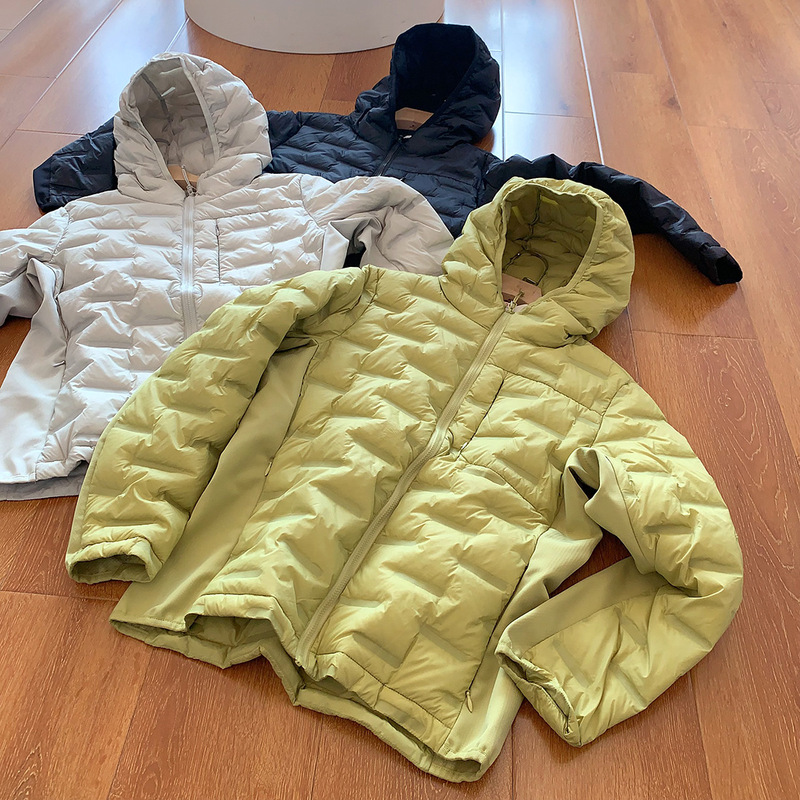 Come On, Great Stuff! New Autumn and Winter Women's Lightweight, Warm and Cold-Proof Seamless Laminated Sports Hooded down Jacket