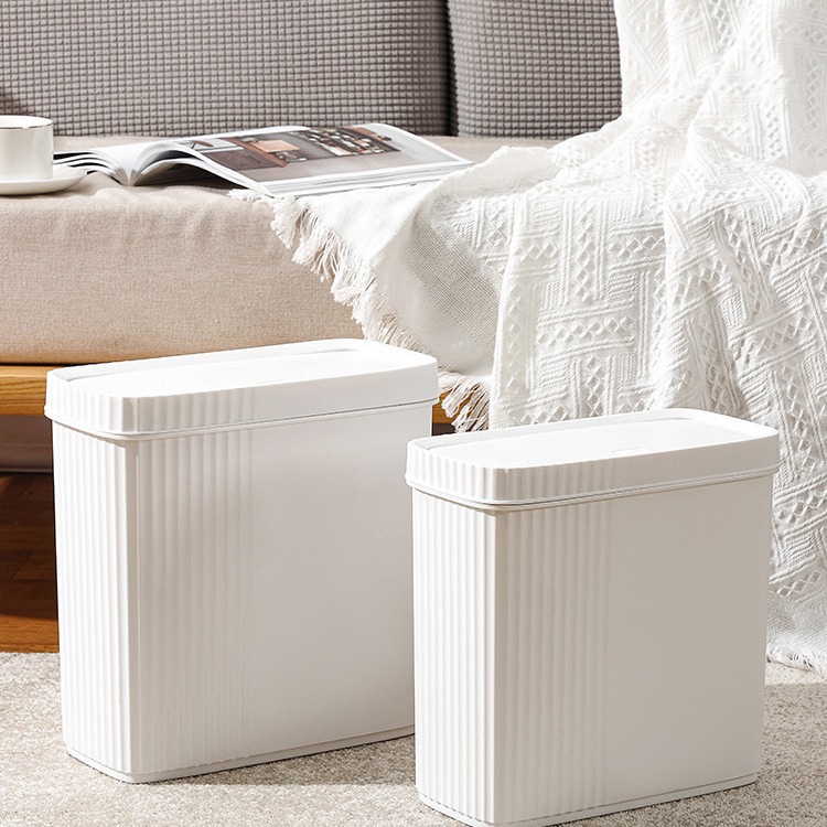 Narrow Gap Trash Bin Press with Lid Gap Kitchen Living Room Bedroom Bathroom Toilet Tube Trash Bin
