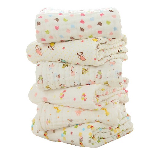 6-layer baby cotton gauze bath towel children's blanket water-absorbent bubble fabric baby bath towel swaddle manufacturer wholesale