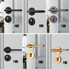 金色のドアロック室内ドアロック寝室静音分割ロック家庭用汎用型ロック黒木ドアロック磁気ロック
