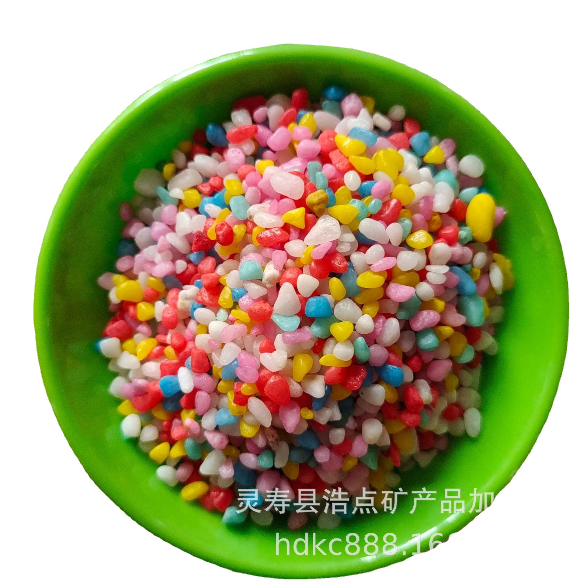 染色石子鱼缸装饰彩色小石头多肉五彩石铺面 红黄白绿蓝染色彩石