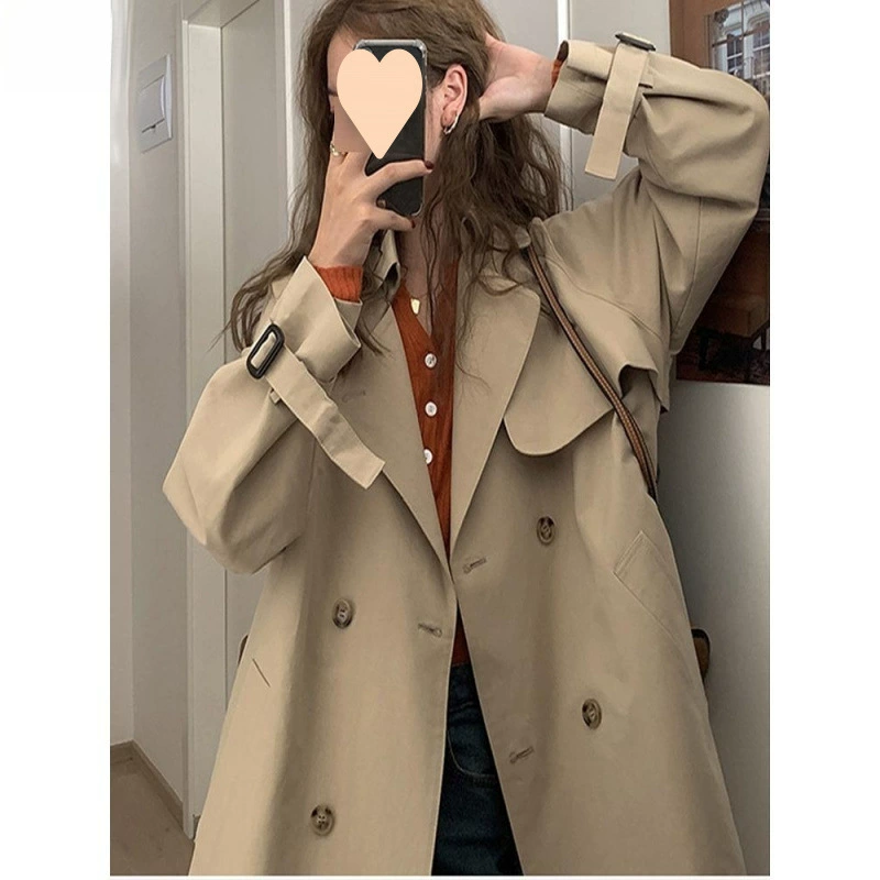 Autumn trench coat, short jacket, high-end, British style