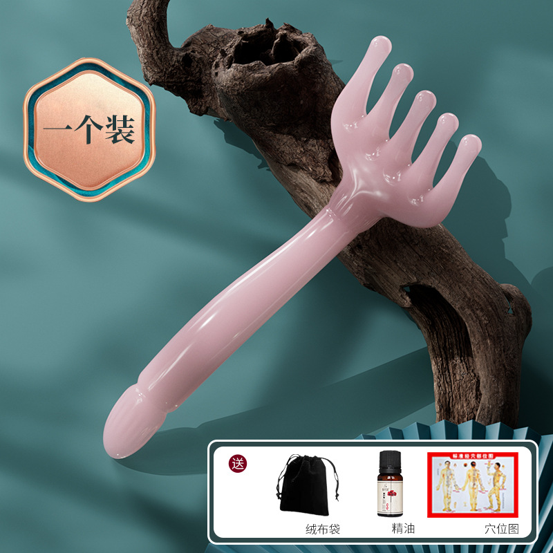 Masajeador de cabeza de cinco garras masaje peine herramienta de terapia capilar resina tendón dragado Meridian rascarse cuero cabelludo descompresión artefacto