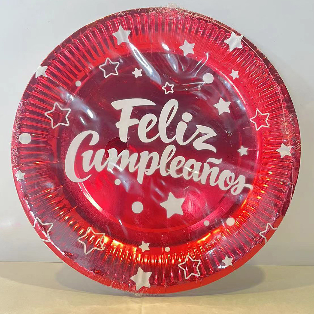 Plato de papel desechable pastel de frutas plato redondo cena para llevar picnic fiesta plato de papel Placa de degustación de pasteles