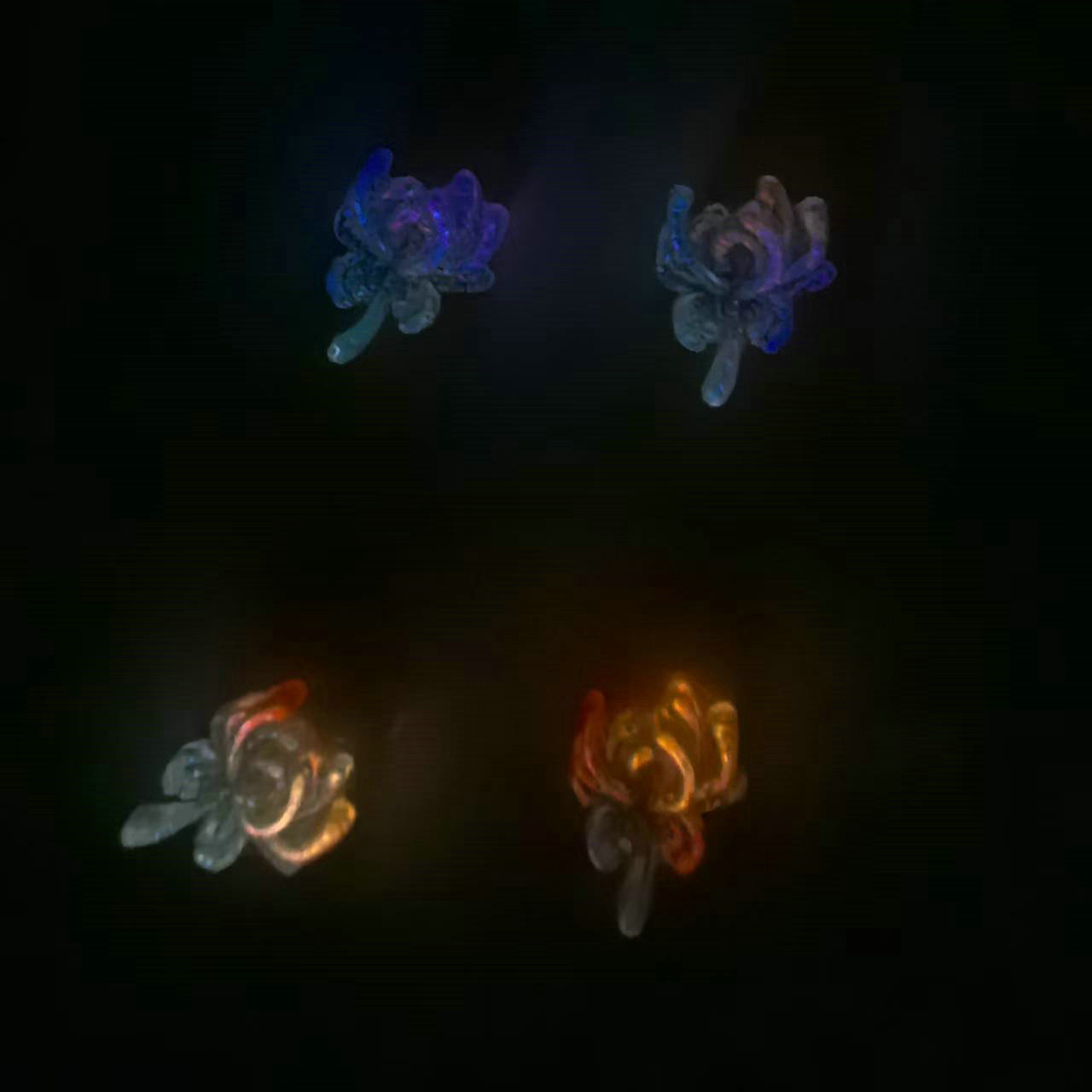 夜光彼岸花美甲饰品迷你树脂小配件耳钉diy饰品配件批发000