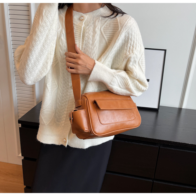 Borsa a tracolla versatile per donna 2023 autunno e inverno nuova borsa a tracolla retrò moda trendy texture di nicchia piccola borsa quadrata_voghion.com