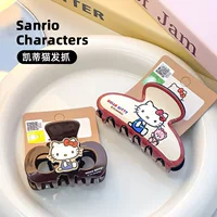 Оригинальный авторизованный зажим для волос Sanrio Hello Kitty с рисунком милой девушки в форме сердца в виде акулы, аксессуар для волос на затылке